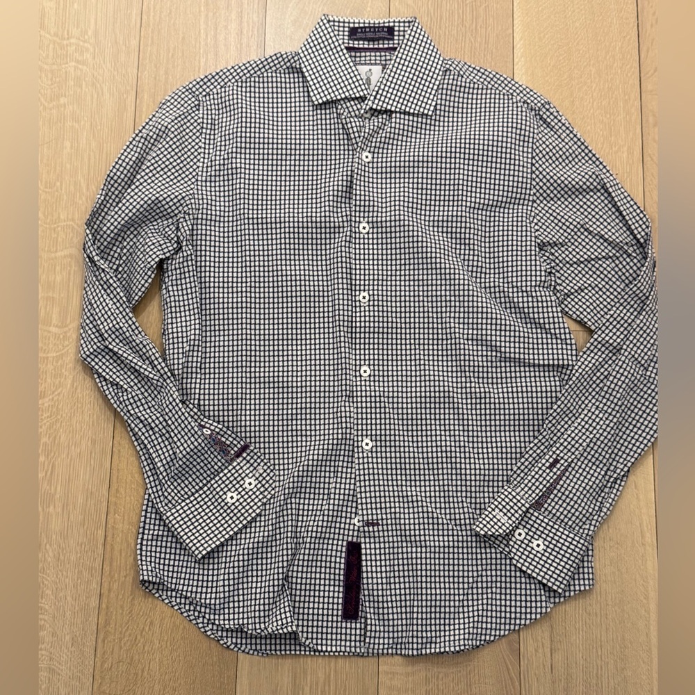 Robert Graham Men’s Blue & White Check Dress Shirt - Size Small / 15